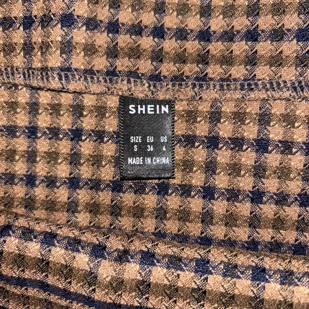SHEIN Brown and Black A-Line Mini Skirt - Picture 4 of 4